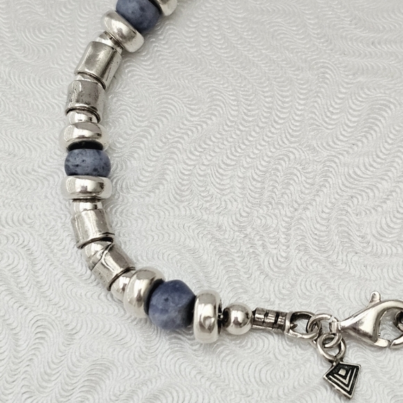 SALE Rare Silpada Sterling Silver Blue Sodalite Bead Bracelet B1089